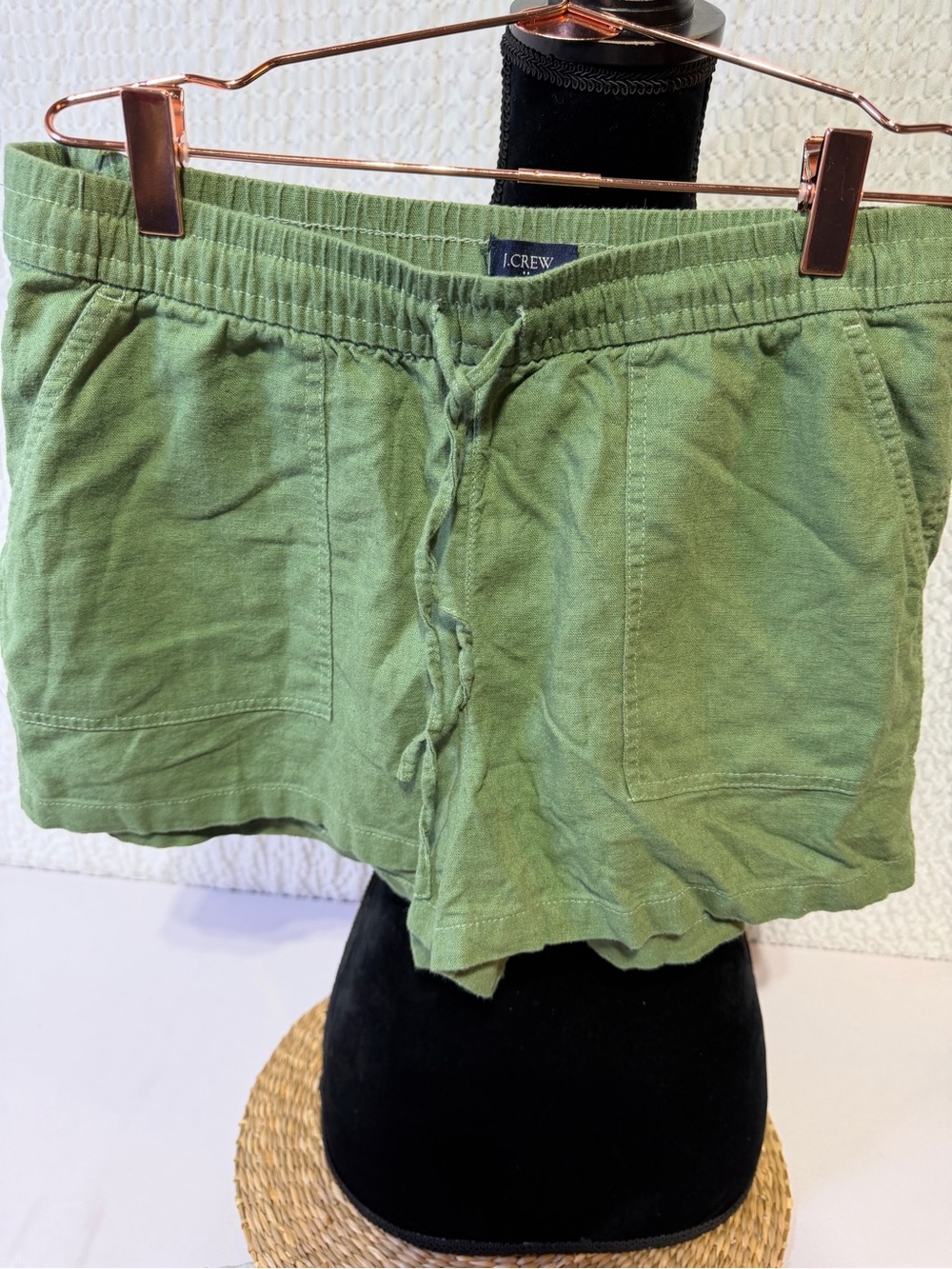 J. Crew Women's Olive Green Drawstring Cotton Shorts